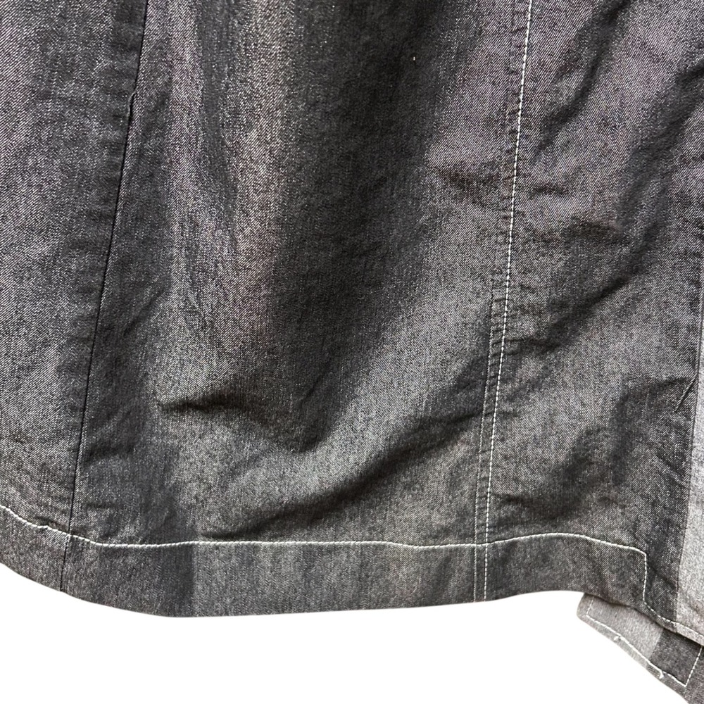 AS-HRO Women's Long Denim Jacket Duster Cardigan Black Gray Size 10 - Picture 5 of 8